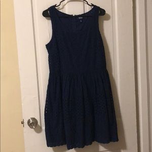 Old Navy - Navy & White Eyelet Dress - 10